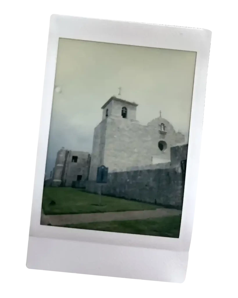 Polaroid of a church or a monastery