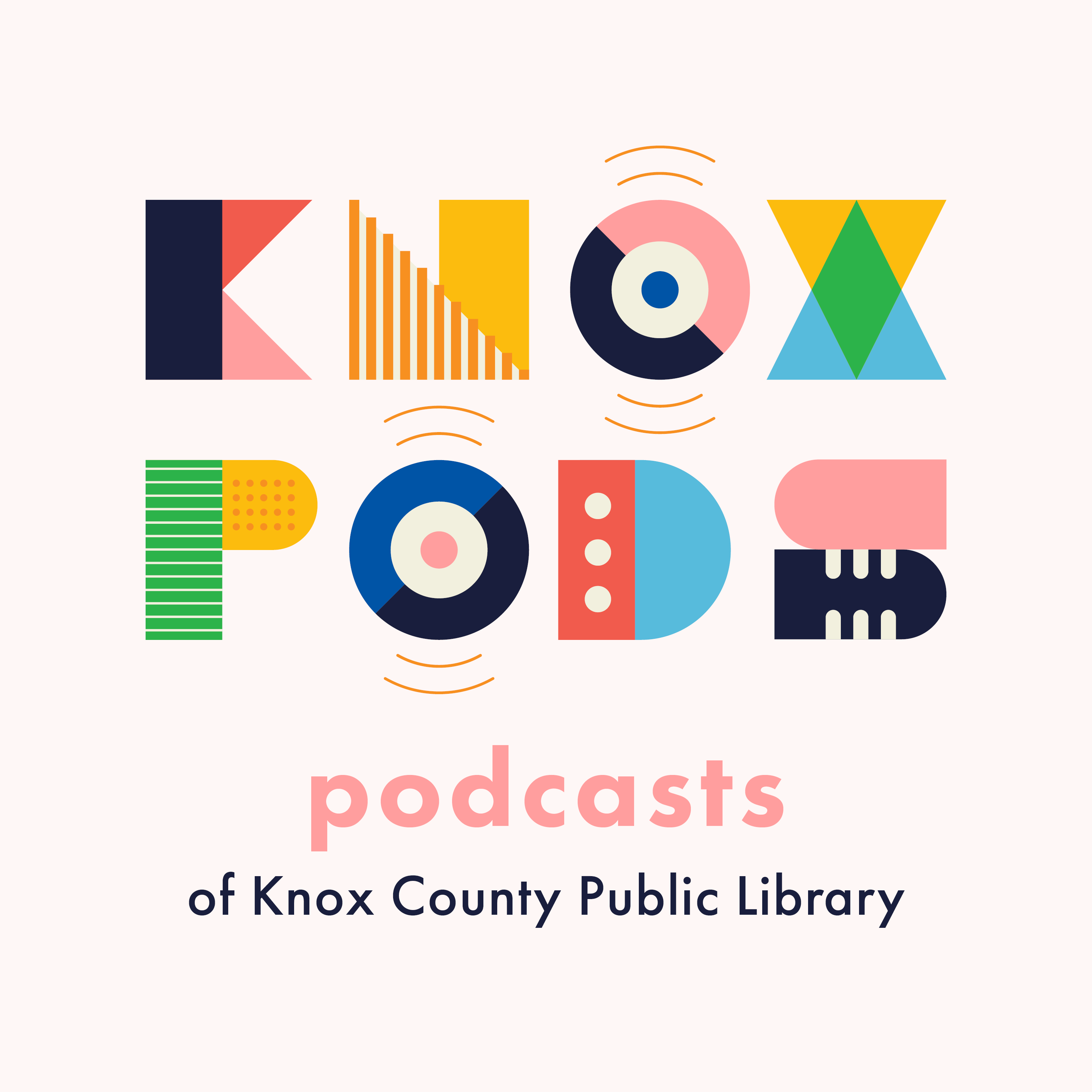 Logo for the Beat Podcast, a production of Knox Pods, podcasts of the Knox County Public Library